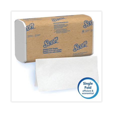 Scott Essential Single Fold Paper Towels, 1 Ply, 250 Sheets, White, 16 PK 1700